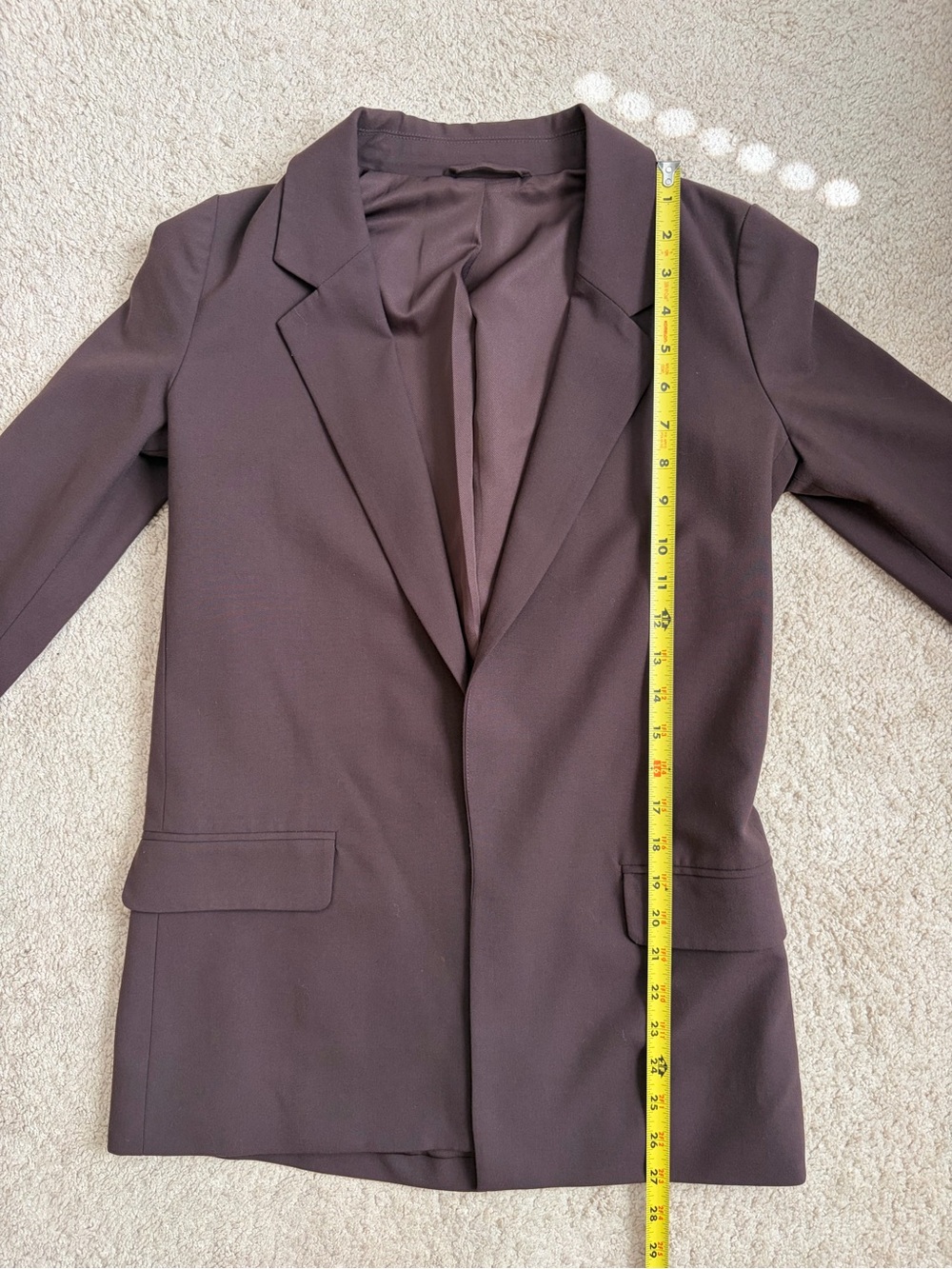 ALL SAINTS Aleida Tri Blazer Jacket Brown Longline Open Front Women’s Size 0 - Picture 4 of 7